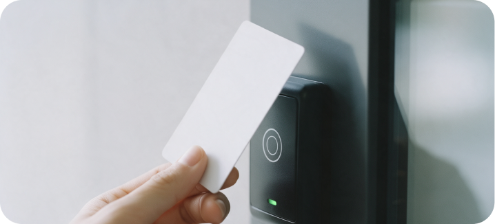 Access card being held to a reader
